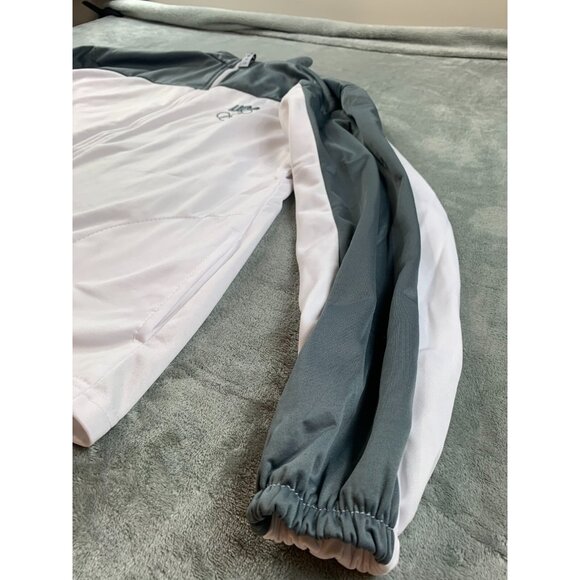 Track Jacket Mens XL USA Olympic Committee White Gray Full Zip USA Made Light - Picture 14 of 16